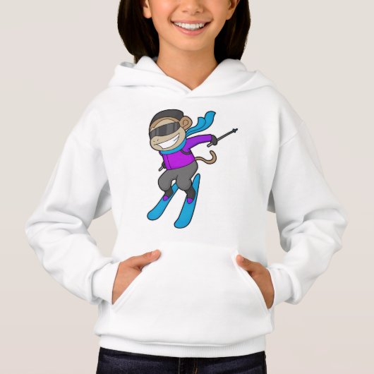 Monkey Skier Hoodie (Vorderseite)