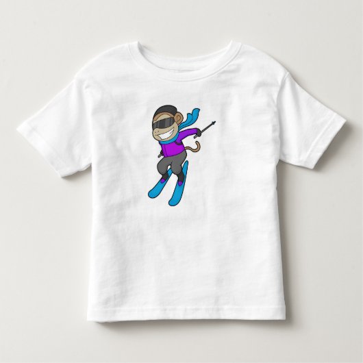 Monkey Skier Kleinkind T-shirt (Vorderseite)