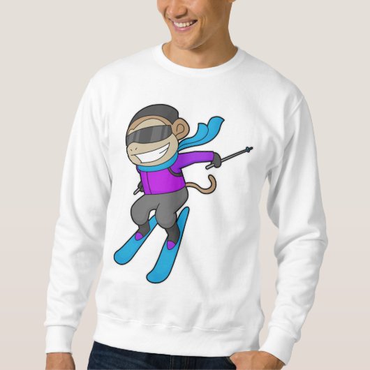 Monkey Skier Sweatshirt (Vorderseite)