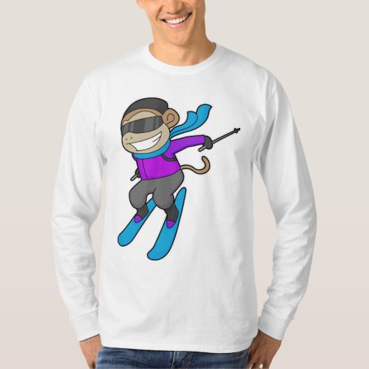 Monkey Skier T-Shirt (Vorderseite)
