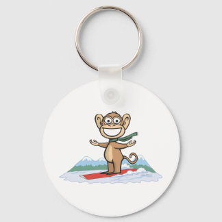 Monkey Snowboarder Schlüsselanhänger