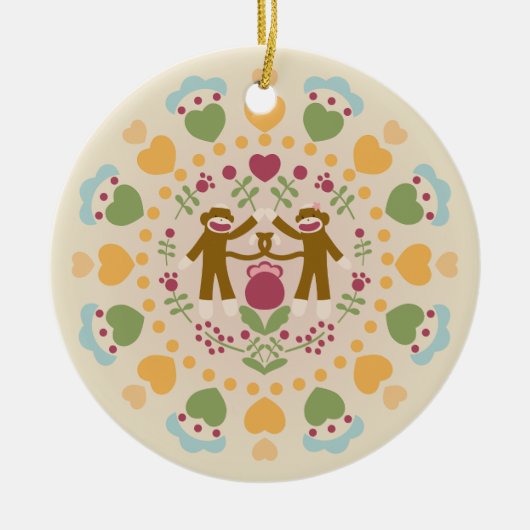 Monkey-Sock im Mendrisiotto Keramik Ornament (Vorne)