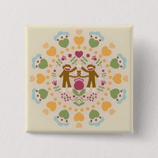 Monkey-Socken im Volksgarten Button (Vorderseite)