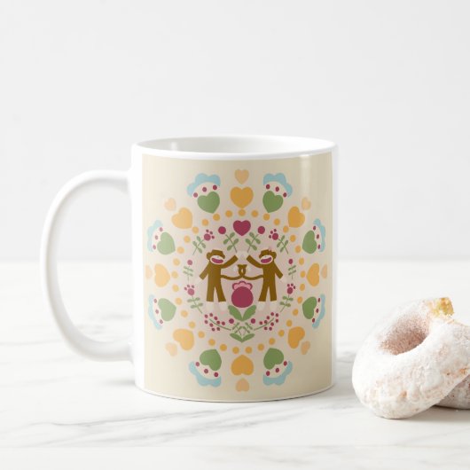 Monkey-Socken-Liebhaber in einer Volksgarten-Tasse Kaffeetasse (Mit Donut)