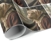 Monkey Staring Out at the Rain Geschenkpapier (Rolleneckpunkt)