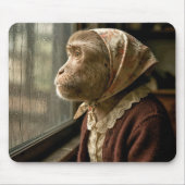 Monkey Staring Out at the Rain Mousepad (Vorne)