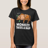 Monkey Takes A Nap  Monkey Pajamas Circus Monkey T-Shirt (Vorderseite)