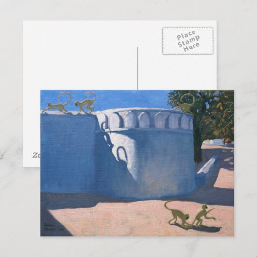 Monkey Temple India 2000 Postkarte (Vorne/Hinten)