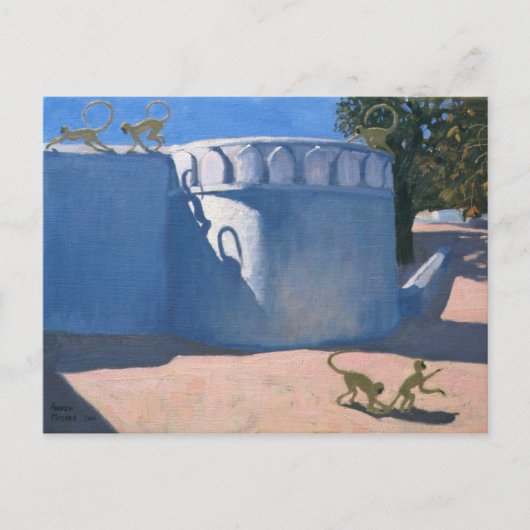 Monkey Temple India 2000 Postkarte (Vorderseite)