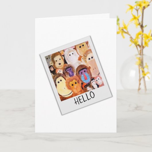 Monkey Thinking your Greeting Card Karte (Gelbe Blume)