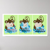 MONKEY TIME BADEZIMMER KUNSTDRUCKEN - Set von 3 Poster (Vorne)