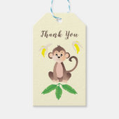 Monkey Tropical Blätter Bananas Gelb Vielen Dank Geschenkanhänger (Vorderseite)
