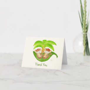 Monkey Twins Vielen Dank Notecard Dankeskarte