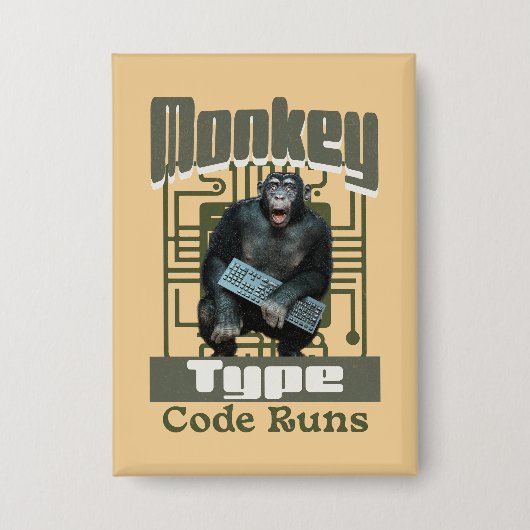 Monkey Typ, Code läuft lustig Full-Stack-Entwickle Button (Vorderseite)