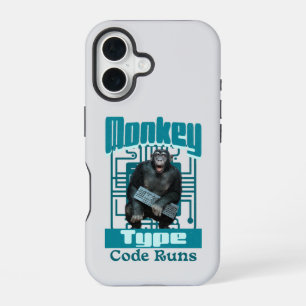 Monkey-Typ, Code läuft lustig Full-Stack-Entwickle iPhone 16 Hülle