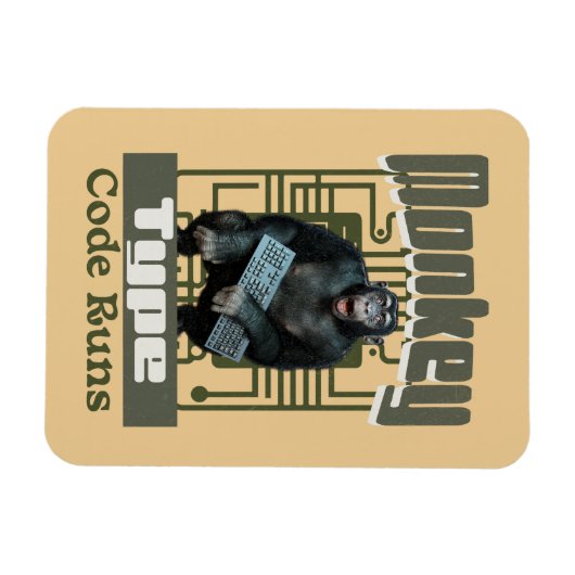 Monkey-Typ, Code läuft lustig Full-Stack-Entwickle Magnet (Horizontal)
