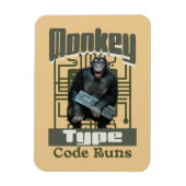 Monkey-Typ, Code läuft lustig Full-Stack-Entwickle Magnet (Vertikal)
