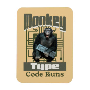Monkey-Typ, Code läuft lustig Full-Stack-Entwickle Magnet