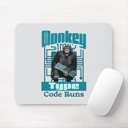 Monkey-Typ, Code läuft lustig Full-Stack-Entwickle Mousepad (Mit Mouse)
