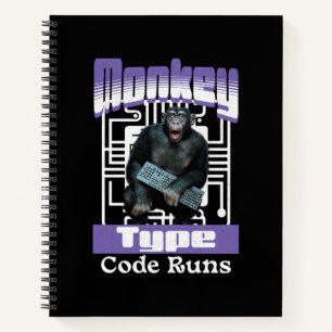 Monkey Typ, Code läuft lustig Full-Stack-Entwickle Notizblock