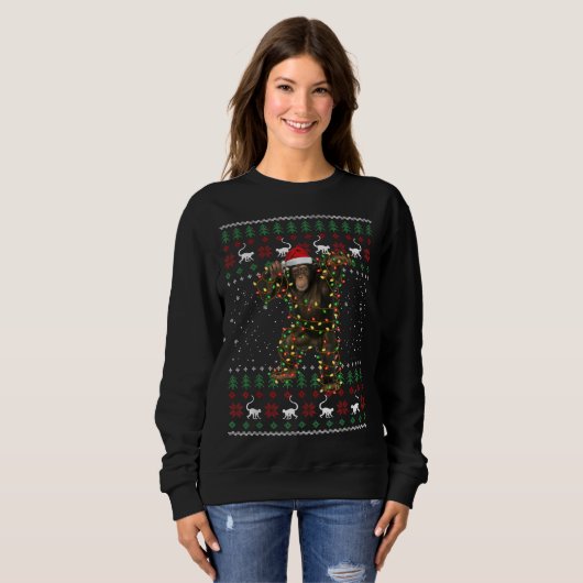 Monkey Ugly Christmas Sweater Sweatshirt (Vorne ganz)