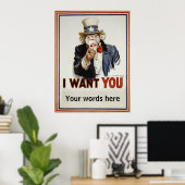 Monkey Uncle Sam Poster (Heimbüro)