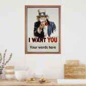 Monkey Uncle Sam Poster (Küche)