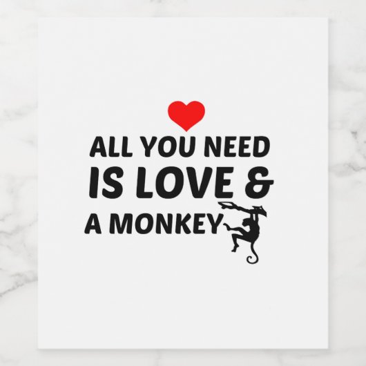 MONKEY UND LIEBE WEINETIKETT (Einzelnes Label)
