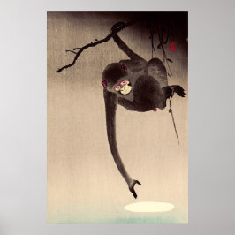 Monkey und Moon Ohara Koson Anfang des 20. Jahrhun Poster
