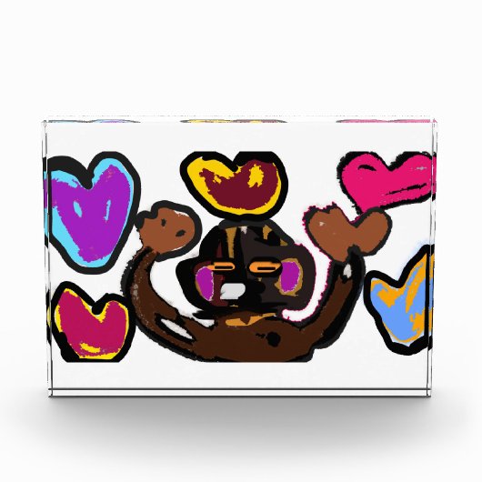 Monkey Valentine Fotoblock (Vorderseite)