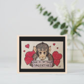 Monkey Valentine Postkarte (Stehend Vorderseite)