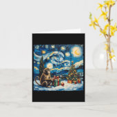 Monkey Van Gogh Style Starry Night Christmas Winte Karte (Gelbe Blume)