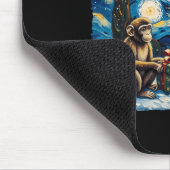 Monkey Van Gogh Style Starry Night Christmas Winte Mousepad (Ecke)