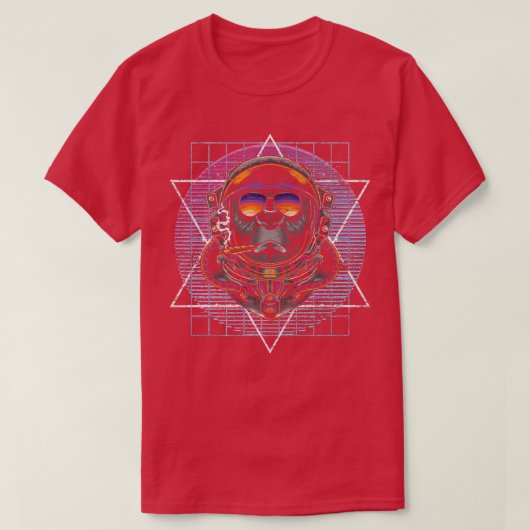 Monkey Vaporwave Aesthetics Synthwave 80er Art Ast T-Shirt (Design vorne)