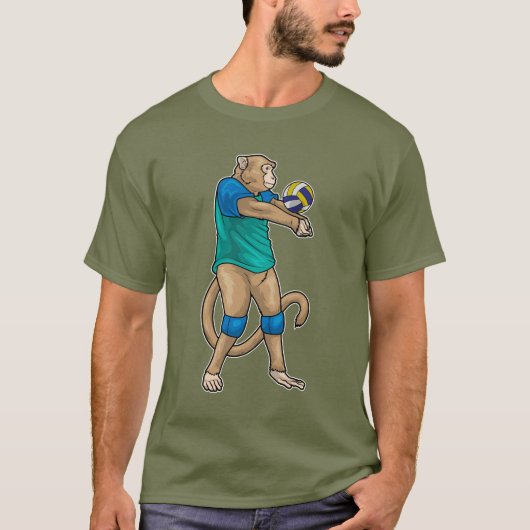 Monkey Volleyball-Spieler Volleyball T-Shirt (Vorderseite)