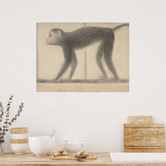 Monkey von Georges Seurat Poster (Küche)