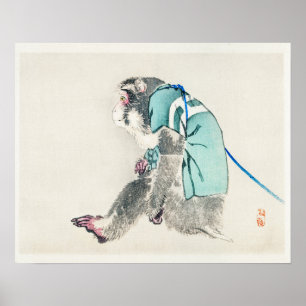 Monkey von Kōno Bairei (1844-1895) Poster