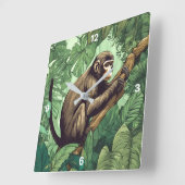 Monkey Wall Clock Quadratische Wanduhr (Winkel)