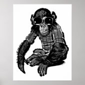 Monkey Wear Sonnenbrillen Kleidung Originelle Kuns Poster (Vorne)