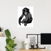Monkey Wear Sonnenbrillen Kleidung Originelle Kuns Poster (Heimbüro)