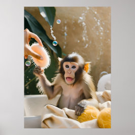Monkey Whimsical Art Poster Geschenk für sie