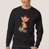 Monkey with banana cute monkey   sweatshirt (Vorderseite)