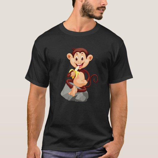 Monkey with banana cute monkey T-Shirt (Vorderseite)