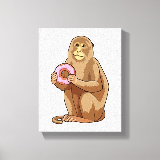 Monkey with Donut Leinwanddruck (Vorderseite)