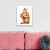 Monkey with Donut Leinwanddruck (Insitu (Wohnzimmer))