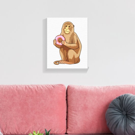 Monkey with Donut Leinwanddruck (Insitu (Wohnzimmer))
