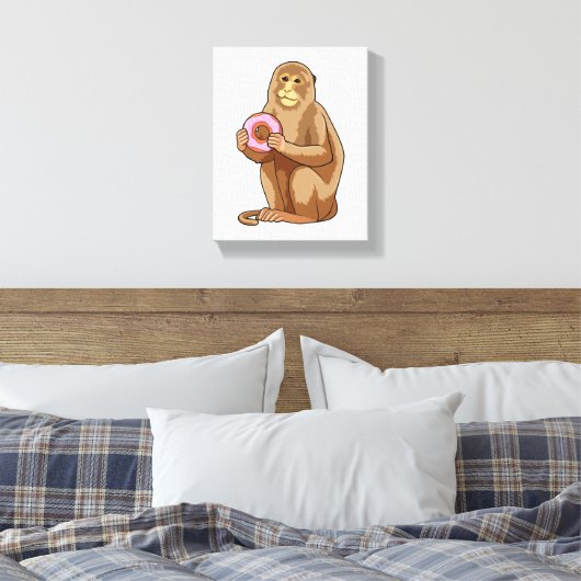 Monkey with Donut Leinwanddruck (Insitu (Schlafzimmer))