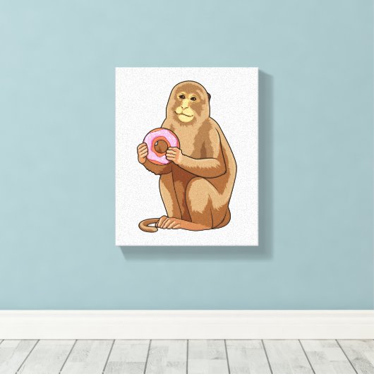 Monkey with Donut Leinwanddruck (Insitu (Holzboden))