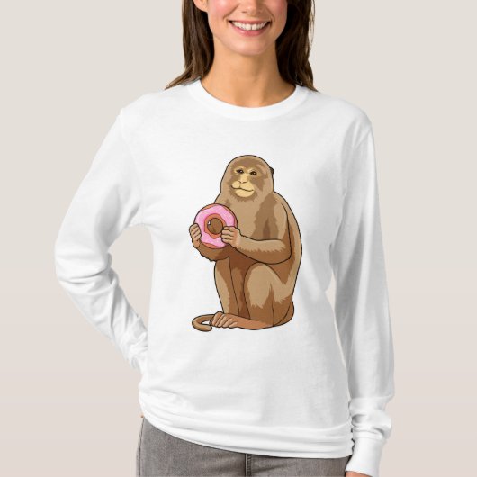 Monkey with Donut T-Shirt (Vorderseite)