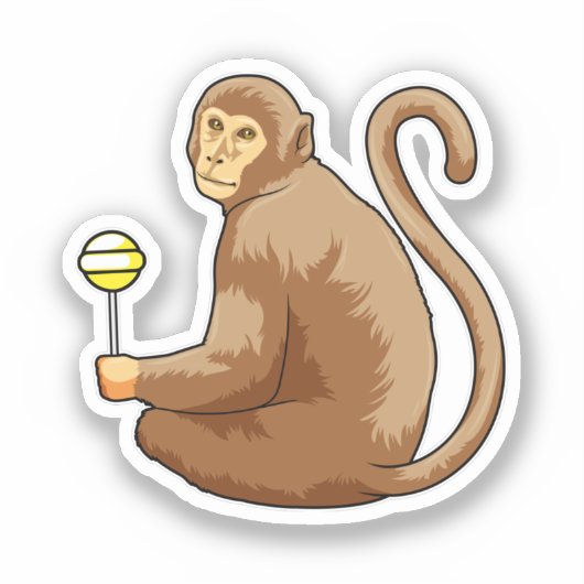 Monkey with Lollipop Aufkleber (Vorderseite)